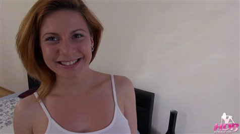  Redhead teen creampied!